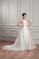 A-Line Sleeveless Strapless Satin Beaded Lace Wedding Dresses 2030963
