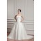 A-Line Sleeveless Strapless Satin Beaded Lace Wedding Dresses 2030963