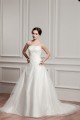 A-Line Sleeveless Strapless Satin Beaded Lace Wedding Dresses 2030963