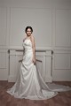 Sleeveless Strapless Satin Taffeta A-Line Beaded Wedding Dresses 2030967