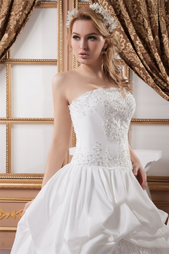 Sleeveless Strapless Satin Taffeta Ball Gown Lace Wedding Dresses 2030969 Sleeveless Strapless Satin Taffeta Ball Gown Lace Wedding Dresses 2030969