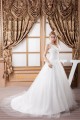 Elegant Sleeveless Straps A-Line Satin Fine Netting Lace Wedding Dresses 2030970