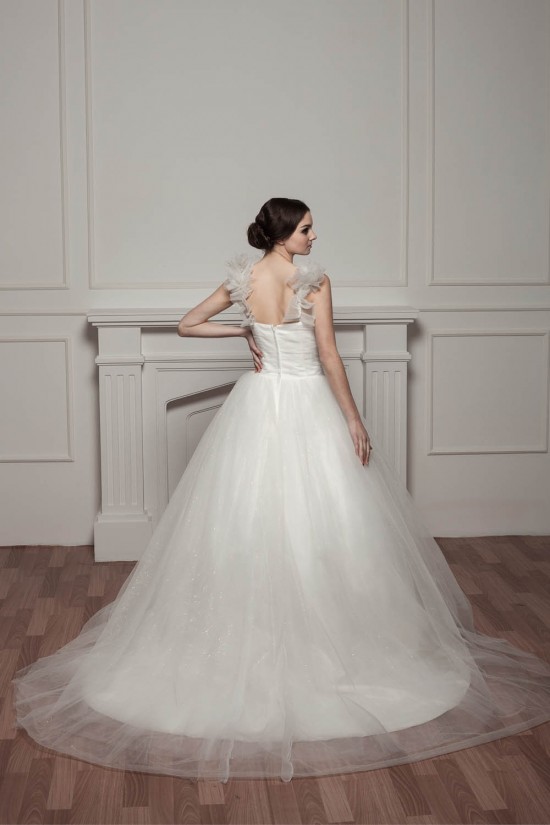 Sleeveless Straps Satin Fine Netting Netting Wedding Dresses 2030971