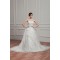 A-Line Satin Lace Beautiful Sleeveless Strapless Wedding Dresses 2030973