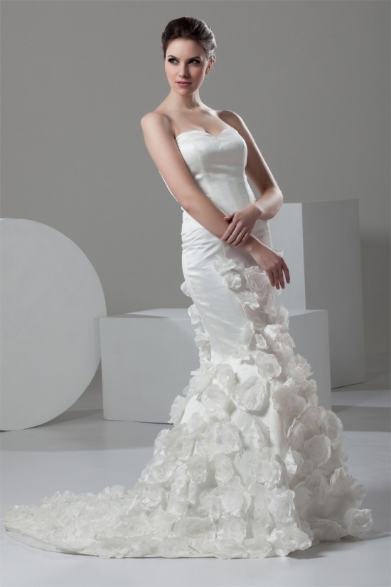 Trumpet/Mermaid Sweetheart Handmade Flowers Wedding Dresses 2030975 Trumpet/Mermaid Sweetheart Handmade Flowers Wedding Dresses 2030975