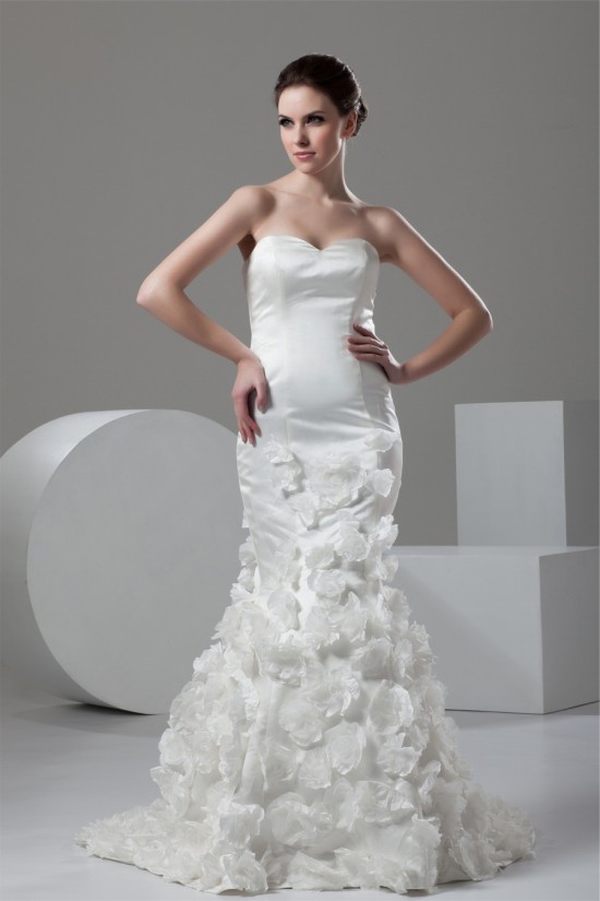 Trumpet/Mermaid Sweetheart Handmade Flowers Wedding Dresses 2030975 Trumpet/Mermaid Sweetheart Handmade Flowers Wedding Dresses 2030975