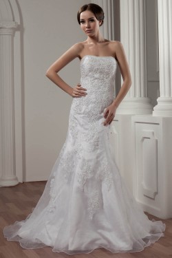 Soft Sweetheart A-Line Satin Sleeveless Lace Wedding Dresses 2030977
