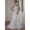 Soft Sweetheart A-Line Satin Sleeveless Lace Wedding Dresses 2030977