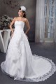 A-Line Strapless Satin Lace Wedding Dresses 2030979