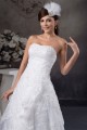 A-Line Strapless Satin Lace Wedding Dresses 2030979