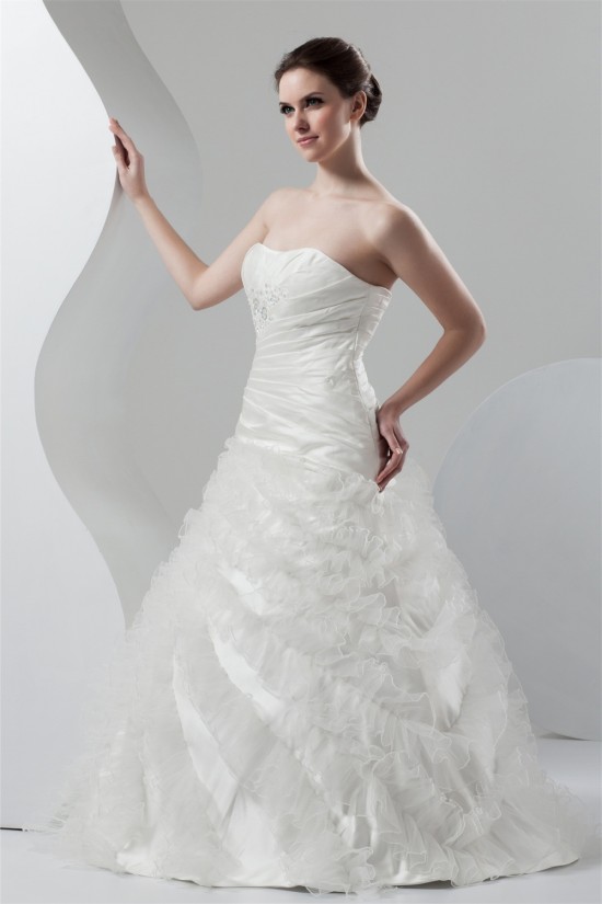 Soft Sweetheart Ball Gown Sleeveless Organza Taffeta Wedding Dresses 2030981 Soft Sweetheart Ball Gown Sleeveless Organza Taffeta Wedding Dresses 2030981