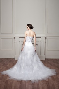 A-Line Strapless Princess Sleeveless Wedding Dresses 2030983