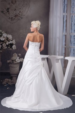 Satin Taffeta A-Line Strapless Wedding Dresses 2030984