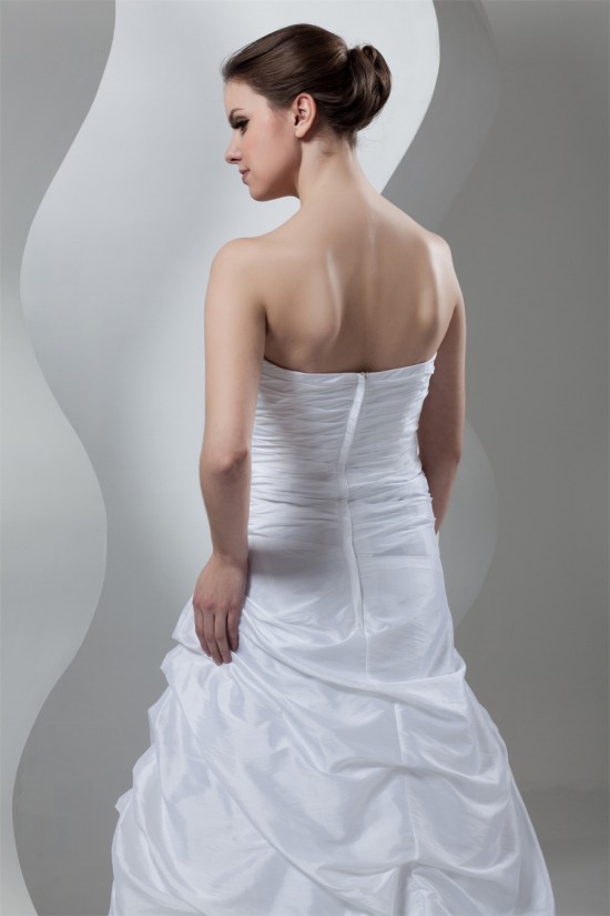 Soft Strapless Sleeveless Court Train Wedding Dresses 2030985