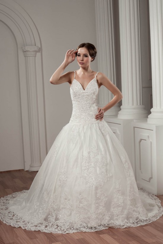 Spaghetti Straps A-Line Satin Sleeveless Lace Wedding Dresses 2030986 Spaghetti Straps A-Line Satin Sleeveless Lace Wedding Dresses 2030986