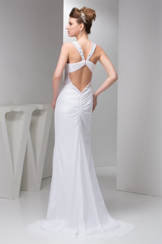 Beaded Straps Sleeveless Chiffon Sweep Train Wedding Dresses 2030988 Beaded Straps Sleeveless Chiffon Sweep Train Wedding Dresses 2030988