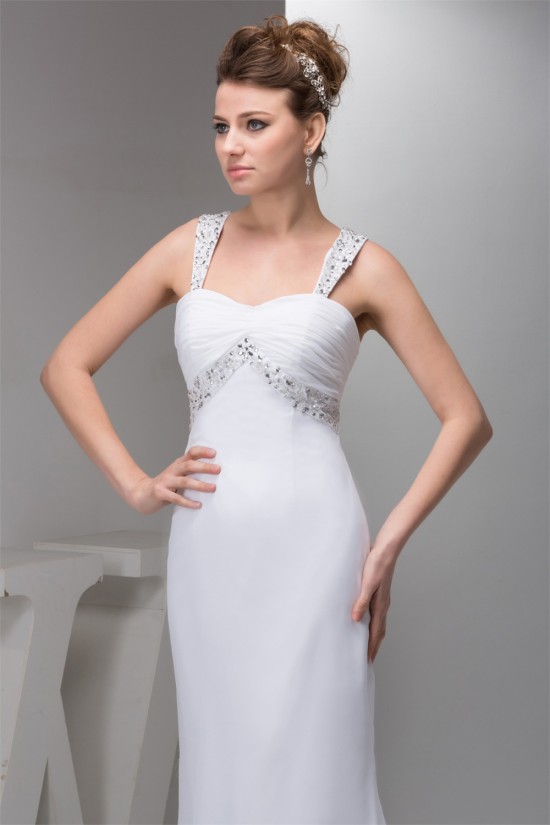 Beaded Straps Sleeveless Chiffon Sweep Train Wedding Dresses 2030988 Beaded Straps Sleeveless Chiffon Sweep Train Wedding Dresses 2030988