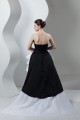 Strapless A-Line Sleeveless Satin Organza Black White Wedding Dresses 2030992 Strapless A-Line Sleeveless Satin Organza Black White Wedding Dresses 2030992