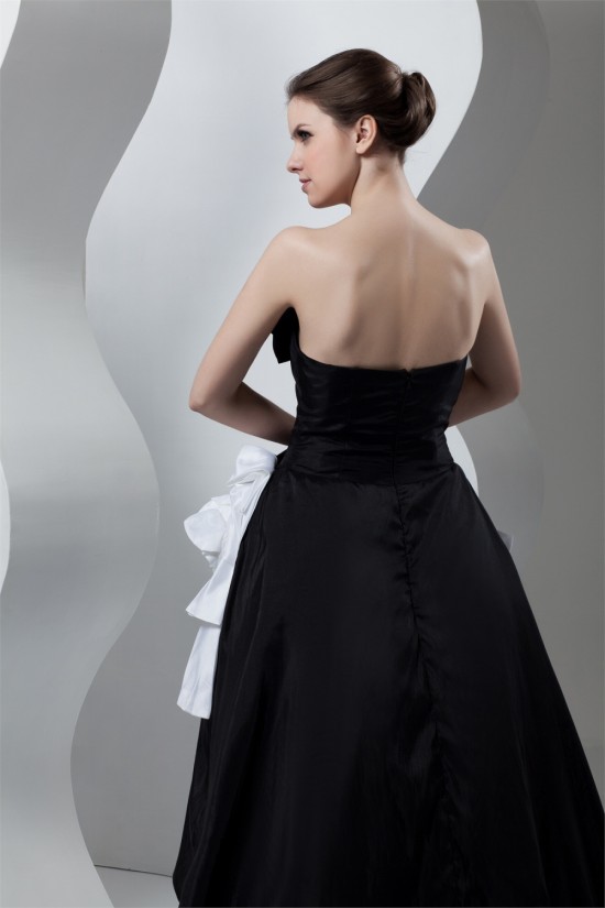 Strapless A-Line Sleeveless Satin Organza Black White Wedding Dresses 2030992 Strapless A-Line Sleeveless Satin Organza Black White Wedding Dresses 2030992