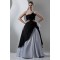 Strapless A-Line Sleeveless Satin Organza Black White Wedding Dresses 2030992