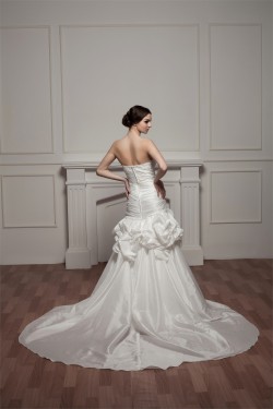 Strapless A-Line Sleeveless Satin Taffeta Beautiful Wedding Dresses 2030993