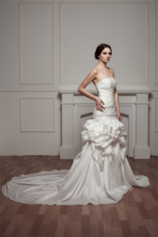 Strapless A-Line Sleeveless Satin Taffeta Beautiful Wedding Dresses 2030993 Strapless A-Line Sleeveless Satin Taffeta Beautiful Wedding Dresses 2030993