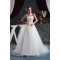 A-Line Strapless Satin Fine Netting Wedding Dresses 2030994