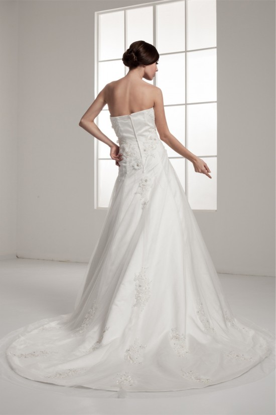 Strapless Satin A-Line Sleeveless Beautiful Beaded Wedding Dresses 2030996 Strapless Satin A-Line Sleeveless Beautiful Beaded Wedding Dresses 2030996