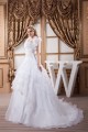 A-Line Strapless Satin Organza Princess Lace Wedding Dresses 2030997