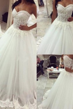 Ball Gown Sweetheart Lace Tulle Wedding Dresses Bridal Gowns 3030002