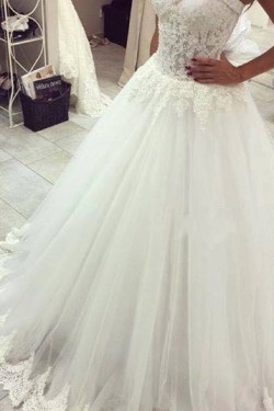 Ball Gown Sweetheart Lace Tulle Wedding Dresses Bridal Gowns 3030002