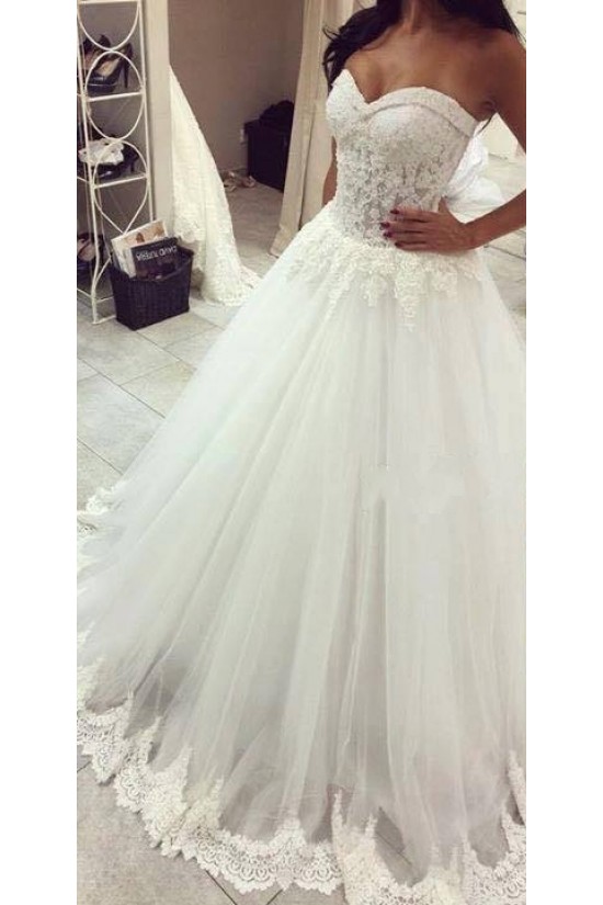 Ball Gown Sweetheart Lace Tulle Wedding Dresses Bridal Gowns 3030002