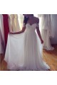 A-Line Off-the-Shoulder Lace Chiffon Wedding Dresses Bridal Gowns 3030003