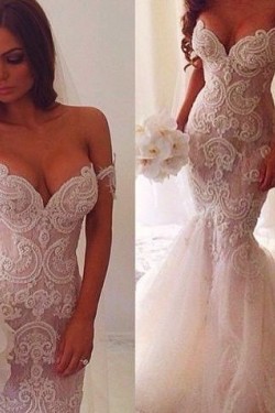 Mermaid Off-the-Shoulder Lace Wedding Dresses Bridal Gowns 3030007
