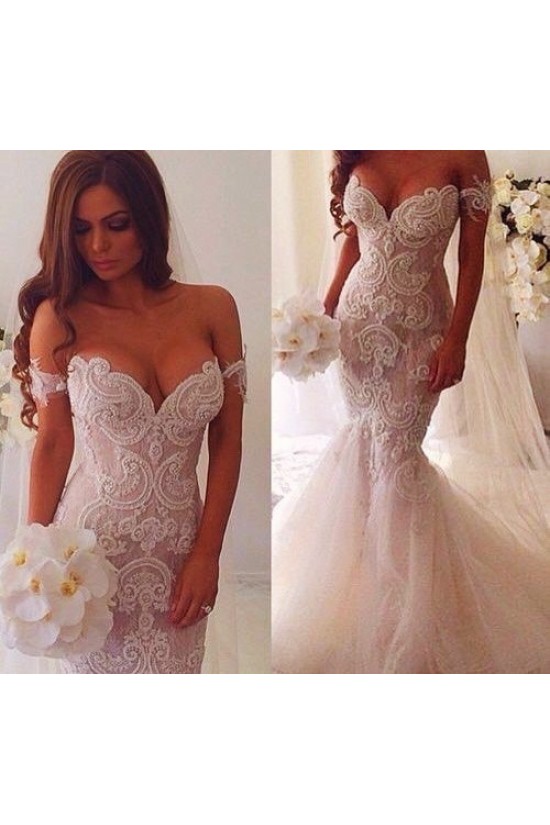 Mermaid Off-the-Shoulder Lace Wedding Dresses Bridal Gowns 3030007