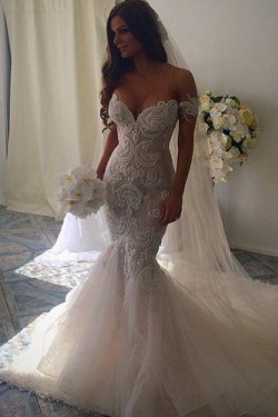 Mermaid Off-the-Shoulder Lace Wedding Dresses Bridal Gowns 3030007