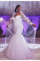 Long Sleeves Mermaid Lace Wedding Dresses Bridal Gowns 3030012