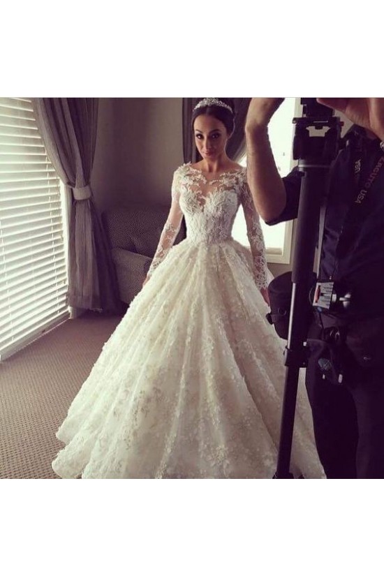 Long Sleeves Lace Wedding Dresses Bridal Gowns 3030013