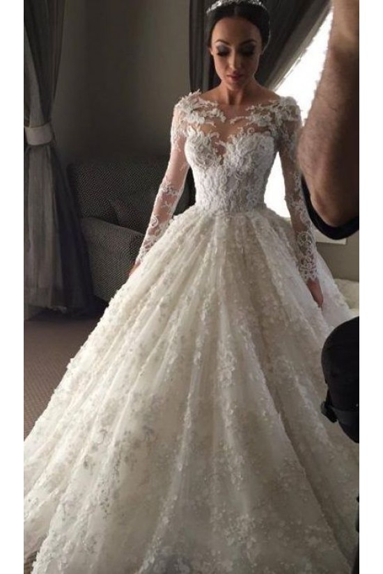 Long Sleeves Lace Wedding Dresses Bridal Gowns 3030013