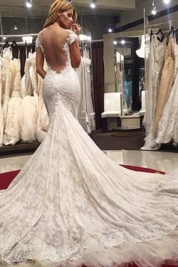 Mermaid Off-the-Shoulder Lace Wedding Dresses Bridal Gowns 3030014