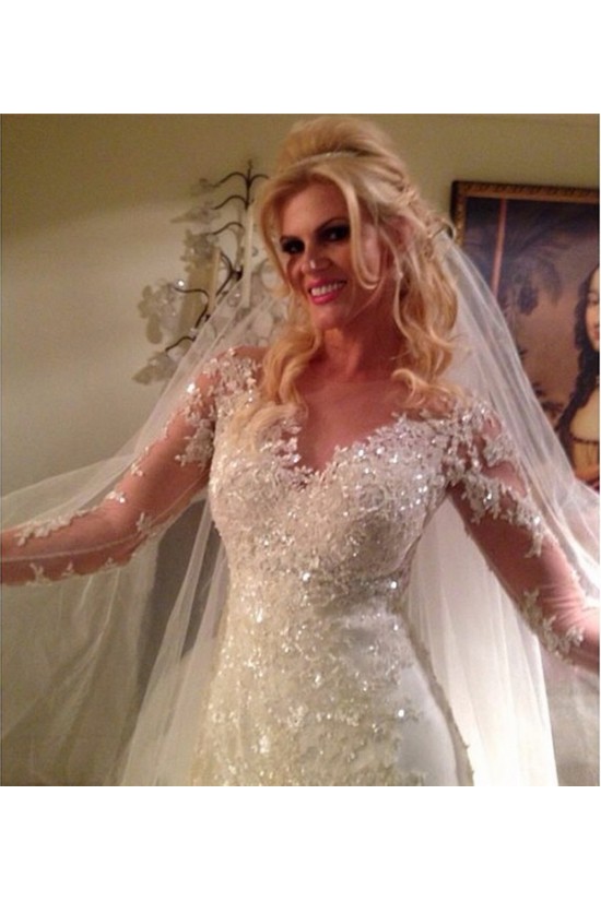 Long Sleeves Sheer Lace Wedding Dresses Bridal Gowns 3030016 Long Sleeves Sheer Lace Wedding Dresses Bridal Gowns 3030016