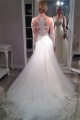 Long Sleeves Sheer Lace Wedding Dresses Bridal Gowns 3030016