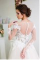 Sheer Long Sleeves Lace Tulle Wedding Dresses Bridal Gowns 3030018