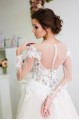 Sheer Long Sleeves Lace Tulle Wedding Dresses Bridal Gowns 3030018
