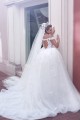 Ball Gown Off-the-Shoulder Lace Keyhole Back Wedding Dresses Bridal Gowns 3030019