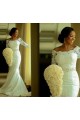 Elegant Mermaid 3/4 Length Sleeves Lace Plus Size Wedding Dresses Bridal Gowns 3030020