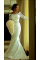 Elegant Mermaid 3/4 Length Sleeves Lace Plus Size Wedding Dresses Bridal Gowns 3030020