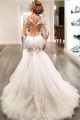 Long Sleeves Mermaid V-Neck Lace Wedding Dresses Bridal Gowns 3030021