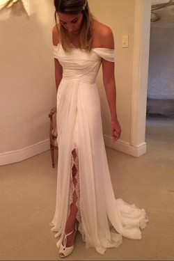 Chiffon Lace Off-the-Shoulder Wedding Dresses Bridal Gowns 3030024