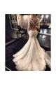 Mermaid Long Sleeves V-Neck Lace Wedding Dresses Bridal Gowns 3030027